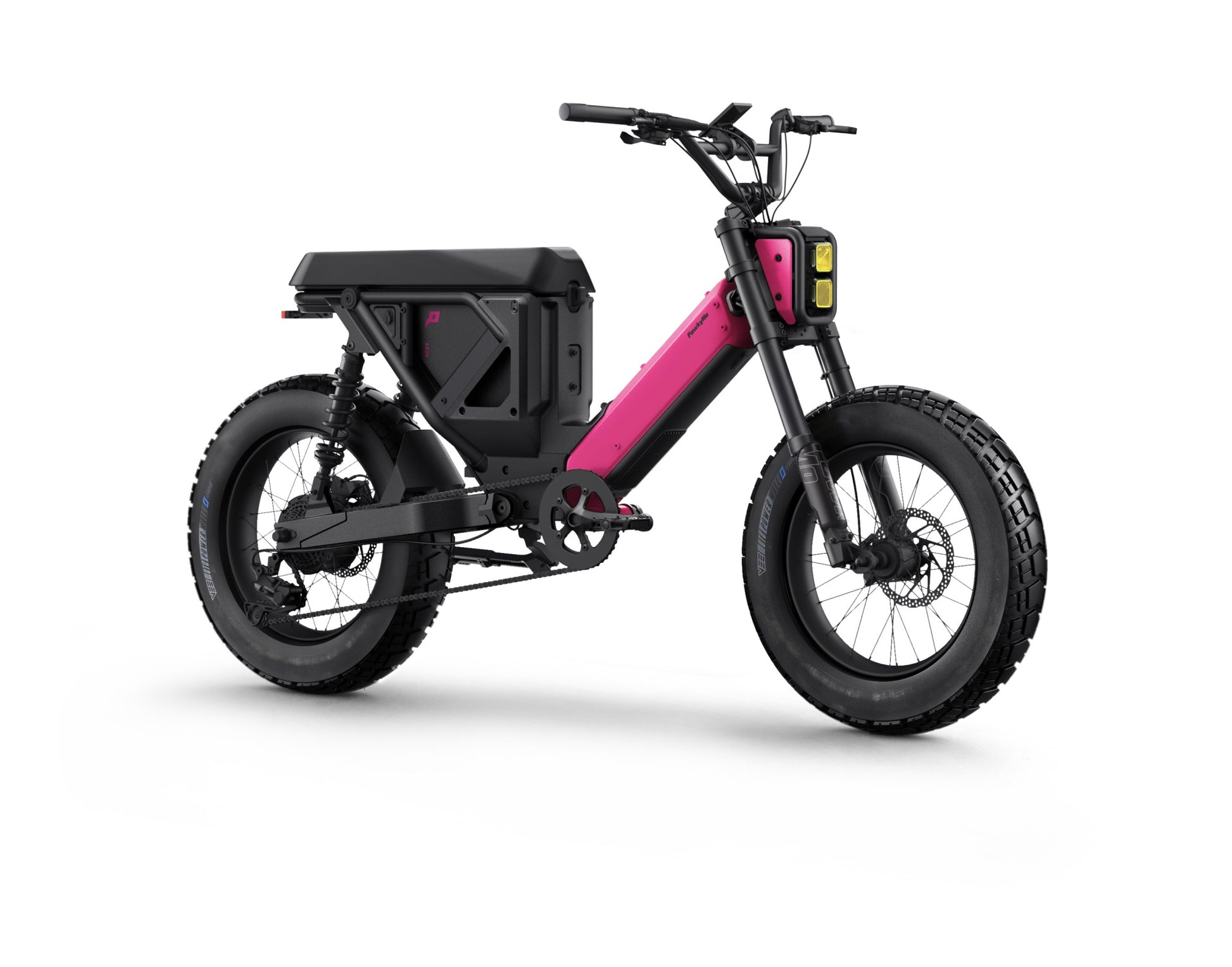 Pawkymo AR20 electric commuter bike in pink and black side view